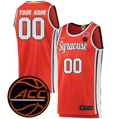 Custom Syracuse Orange Basketball Orange Retro Jersey w/ ACC Patch - All Stitched