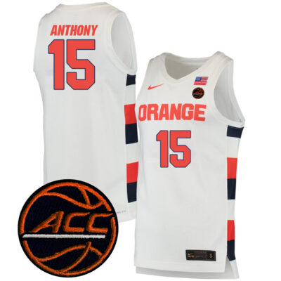 Carmelo Anthony Syracuse Orange White Game Jersey w/ ACC Patch - All Stitched
