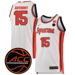 Carmelo Anthony Syracuse Orange Basketball White Retro Jersey - All Stitched