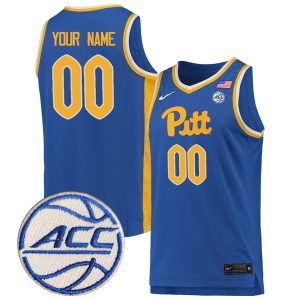 Custom Pittsburgh Panthers Basketball Royal Game Jersey w/ ACC Patch - All Stitched