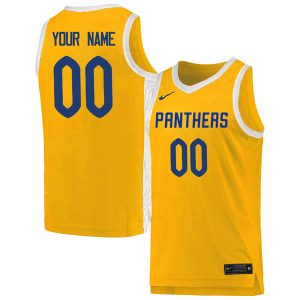 Custom Pittsburgh Panthers Basketball Gold Game Jersey - All Stitched