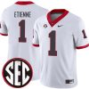 Trevor Etienne Georgia Bulldogs Football White Away Jersey w/ SEC Patch - All Stitched