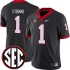 Trevor Etienne Georgia Bulldogs Football Black Alternate Jersey w/ SEC Patch - All Stitched