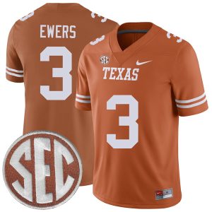 Quinn Ewers Texas Longhorns Football Orange Home Game Jersey - All Stitched w/ SEC Patch