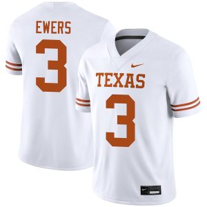 Quinn Ewers Texas Longhorns Football White Away Game Jersey - All Stitched