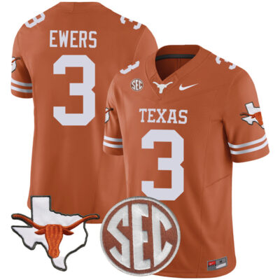 Quinn Ewers Texas Longhorns Football Orange Vapor F.U.S.E Limited Jersey - All Stitched w/ SEC Patch