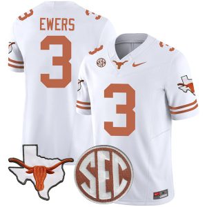Quinn Ewers Texas Longhorns Football White Vapor F.U.S.E Limited Jersey - All Stitched w/ SEC Patch