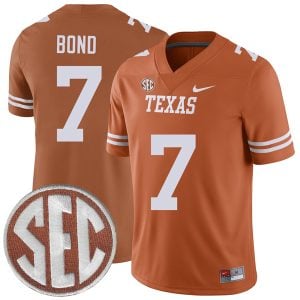 Isaiah Bond Texas Longhorns Football Orange Home Game Jersey - All Stitched w/ SEC Patch