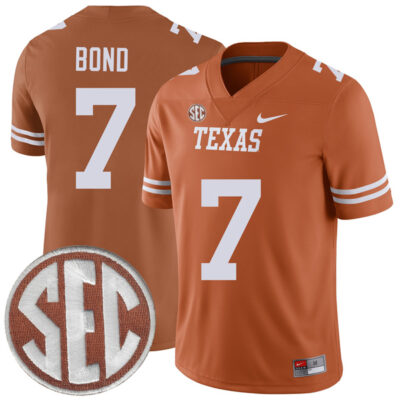 Isaiah Bond Texas Longhorns Football Orange Home Game Jersey - All Stitched w/ SEC Patch