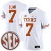 Isaiah Bond Texas Longhorns Football White Away Game Jersey - All Stitched w/ SEC Patch