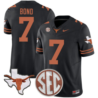 Isaiah Bond Texas Longhorns Football Black Vapor F.U.S.E Limited Jersey - All Stitched w/ SEC Patch
