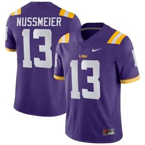 Garrett Nussmeier LSU Tigers Football Purple Home Jersey - All Stitched