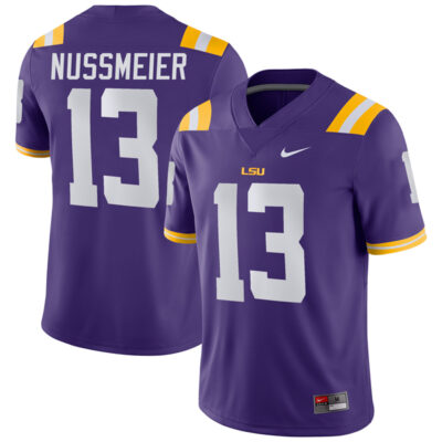 Garrett Nussmeier LSU Tigers Football Purple Home Jersey - All Stitched