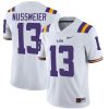 Garrett Nussmeier LSU Tigers Football White Away Jersey - All Stitched