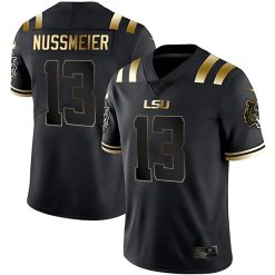 Garrett Nussmeier LSU Tigers Football Black Gold Jersey - All Stitched