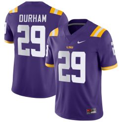 Caden Durham LSU Tigers Football Purple Home Jersey - All Stitched