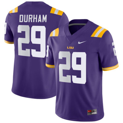 Caden Durham LSU Tigers Football Purple Home Jersey - All Stitched