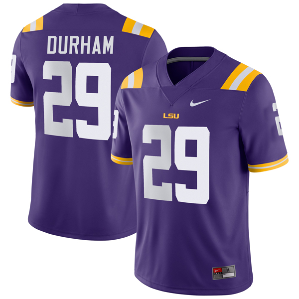 Caden Durham LSU Tigers Football Purple Home Jersey - All Stitched