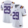 Caden Durham LSU Tigers Football White Away Jersey - All Stitched