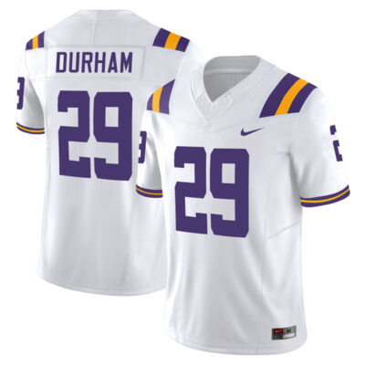 Caden Durham LSU Tigers Football White Vapor F.U.S.E Limited Jersey - All Stitched