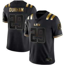 Caden Durham LSU Tigers Football Black Gold Jersey - All Stitched