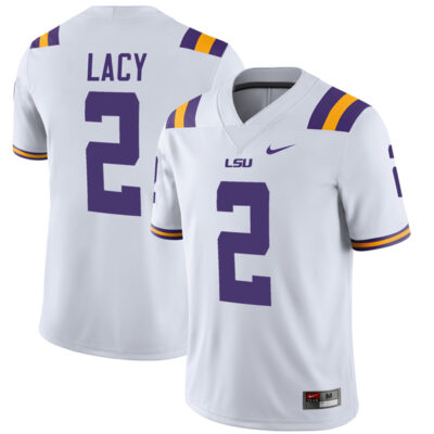 Kyren Lacy LSU Tigers Football White Away Jersey - All Stitched