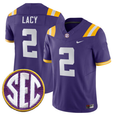 Kyren Lacy LSU Tigers Football Purple Vapor F.U.S.E Limited Jersey w/ SEC Patch - All Stitched