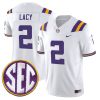 Kyren Lacy LSU Tigers Football White Vapor F.U.S.E Limited Jersey w/ SEC Patch - All Stitched