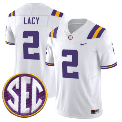 Kyren Lacy LSU Tigers Football White Vapor F.U.S.E Limited Jersey w/ SEC Patch - All Stitched