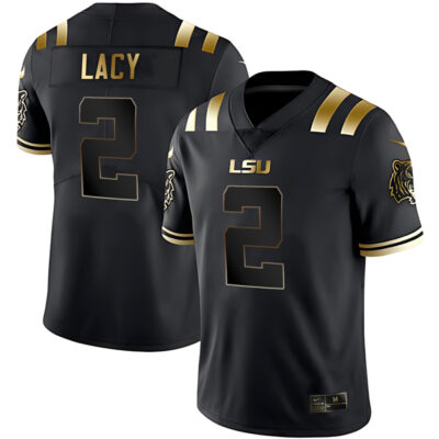 Kyren Lacy LSU Tigers Football Black Gold Jersey - All Stitched