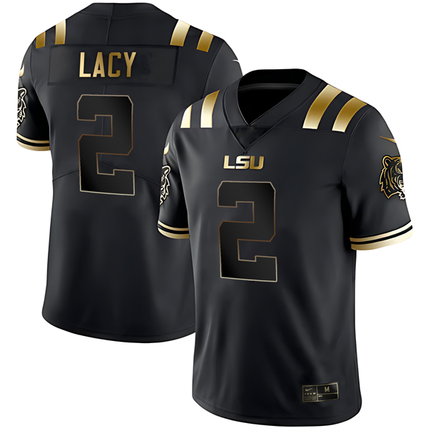 Kyren Lacy LSU Tigers Football Black Gold Jersey - All Stitched