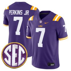 Harold Perkins Jr LSU Tigers Football Purple Home Jersey w/ SEC Patch - All Stitched