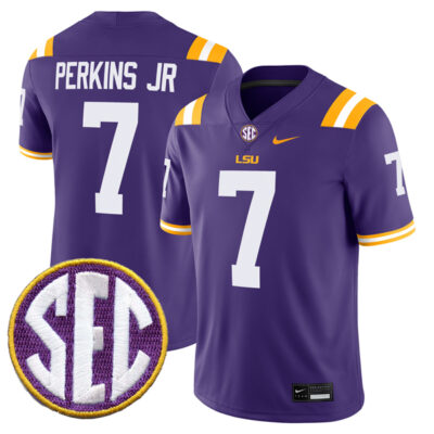 Harold Perkins Jr LSU Tigers Football Purple Home Jersey w/ SEC Patch - All Stitched