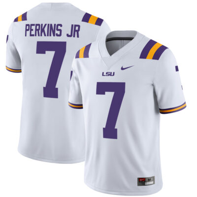 Harold Perkins Jr LSU Tigers Football White Away Jersey - All Stitched