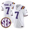 Harold Perkins Jr LSU Tigers Football White Vapor F.U.S.E Limited Jersey w/ SEC Patch - All Stitched