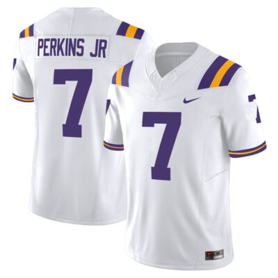 Harold Perkins Jr LSU Tigers Football White Vapor F.U.S.E Limited Jersey - All Stitched