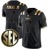 Harold Perkins Jr LSU Tigers Football Black Gold Jersey w/ SEC Patch - All Stitched