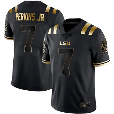 Harold Perkins Jr LSU Tigers Football Black Gold Jersey - All Stitched