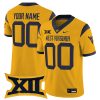 Custom West Virginia Mountaineers Football Gold Game Jersey w/ XII Patch - All Stitched