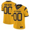 Custom West Virginia Mountaineers Football Gold Game Jersey - All Stitched