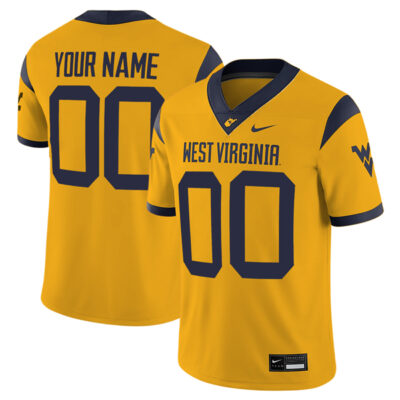 Custom West Virginia Mountaineers Football Gold Game Jersey - All Stitched