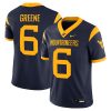 Garrett Greene West Virginia Mountaineers Football Navy Game Jersey - All Stitched