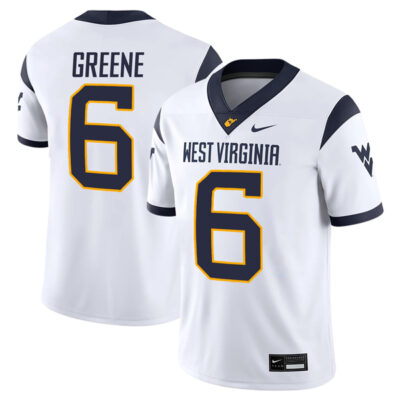 Garrett Greene West Virginia Mountaineers Football White Game Jersey - All Stitched