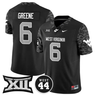 Garrett Greene West Virginia Mountaineers Football Black Vapor F.U.S.E Limited Jersey w/ XII Patch - All Stitched
