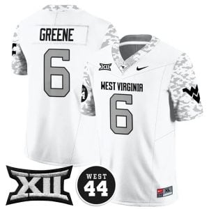 Garrett Greene West Virginia Mountaineers Football White Vapor F.U.S.E Limited Jersey w/ XII Patch - All Stitched