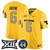 Garrett Greene West Virginia Mountaineers Football Gold Vapor F.U.S.E Limited Jersey w/ XII Patch - All Stitched