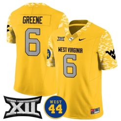 Garrett Greene West Virginia Mountaineers Football Gold Vapor F.U.S.E Limited Jersey w/ XII Patch - All Stitched