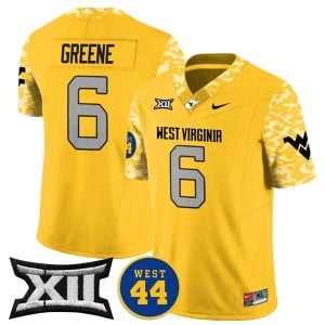 Garrett Greene West Virginia Mountaineers Football Gold Vapor F.U.S.E Limited Jersey w/ XII Patch - All Stitched