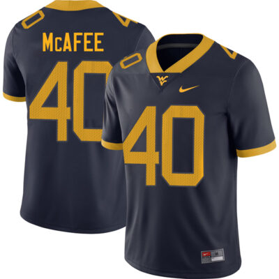 Pat McAfee West Virginia Mountaineers Football Navy Alumni Jersey - All Stitched