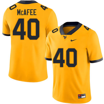 Pat McAfee West Virginia Mountaineers Football Gold Alumni Jersey - All Stitched
